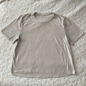 Outdoor Voices Light Cream Crew Neck Tee